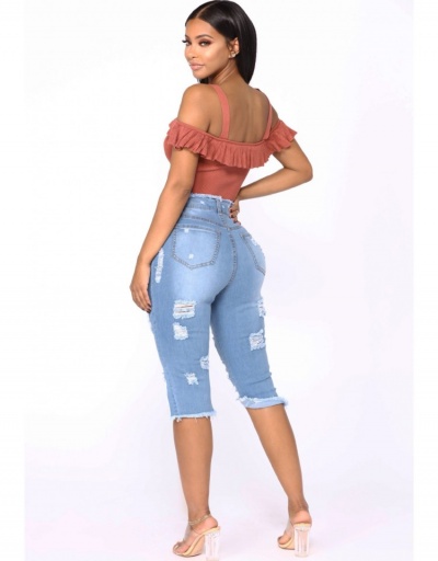 Replica  New Fashion Casual High Waist Denim Ripped Pants #795593 $23.28 USD for Wholesale