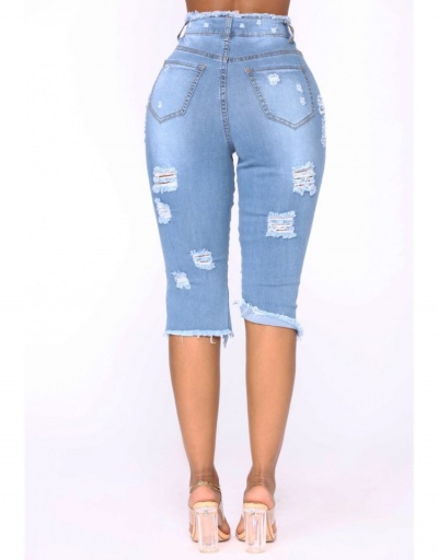 Replica  New Fashion Casual High Waist Denim Ripped Pants #795593 $23.28 USD for Wholesale