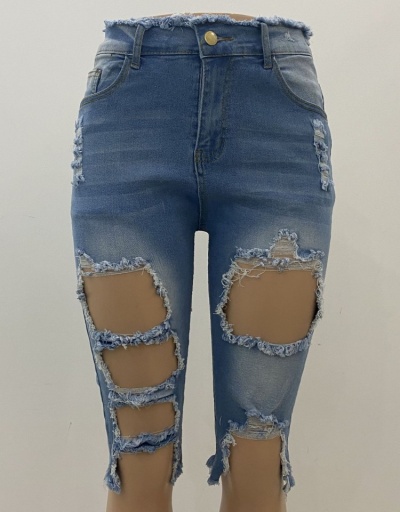 Replica  New Fashion Casual High Waist Denim Ripped Pants #795593 $23.28 USD for Wholesale