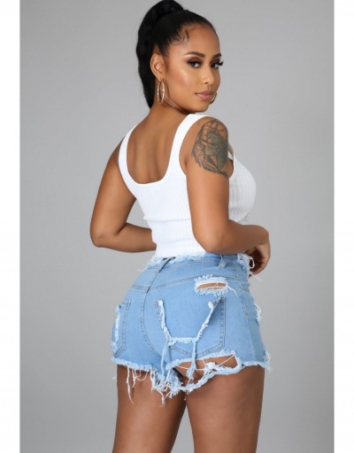 Replica  Fashion Casual Ripped Denim Shorts For Women #795594 $20.49 USD for Wholesale