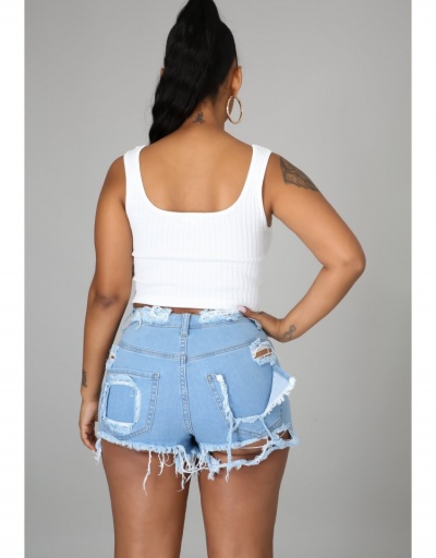 Replica  Fashion Casual Ripped Denim Shorts For Women #795594 $20.49 USD for Wholesale