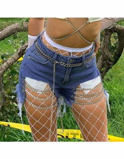  Fashion Chain Hollow Out Denim Shorts For Women #795595 $22.49 USD, Wholesale Fashion Jeans