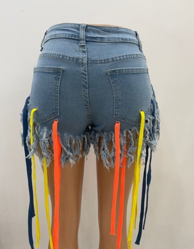 Replica Fashion Sexy Denim Tassel Short Jeans For Women #795603 $24.57 USD for Wholesale