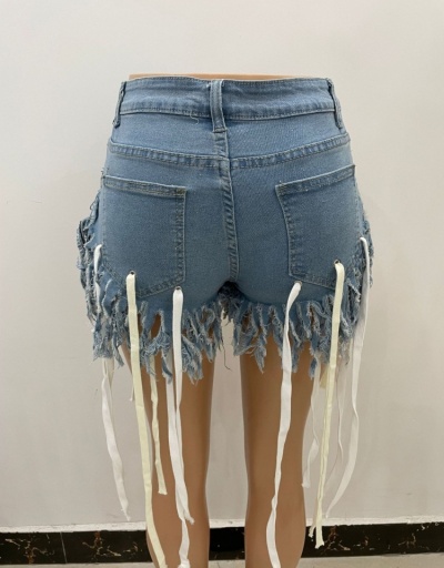 Replica Fashion Sexy Denim Tassel Short Jeans For Women #795604 $24.57 USD for Wholesale