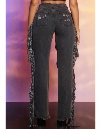 Replica Shion Sexy Denim Ripped Wide-leg Long Jeans #795605 $27.89 USD for Wholesale