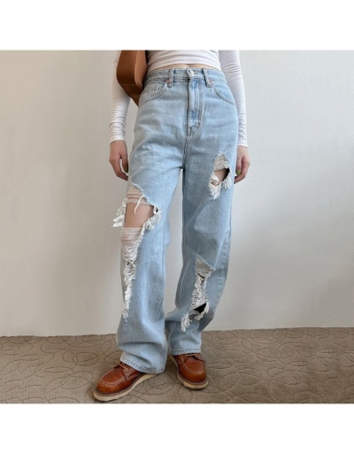 Fashion Casual Denim Ripped Wide-leg Long Jeans #795607 $29.84 USD, Wholesale Fashion Jeans