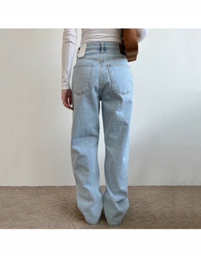 Replica Fashion Casual Denim Ripped Wide-leg Long Jeans #795607 $29.84 USD for Wholesale