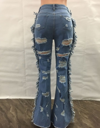 Replica Fashion Ripped Cutout Flared Jeans #795611 $37.42 USD for Wholesale