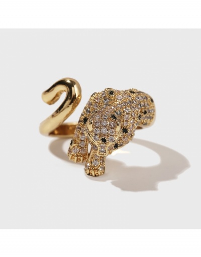 Replica Hip Hop Leopard Rhinestone Rings For Women #795618 $10.23 USD for Wholesale