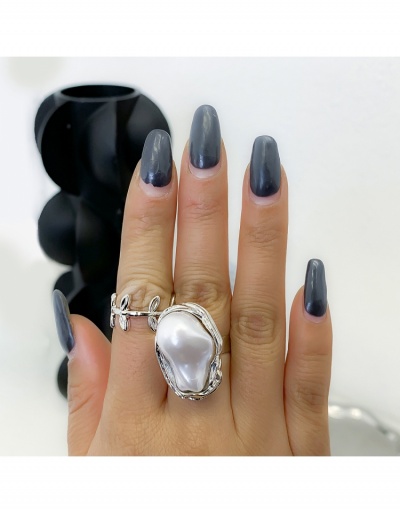 Replica Stylish Unique Big Faux Pearl Leaf Ring Sets #795625 $5.80 USD for Wholesale