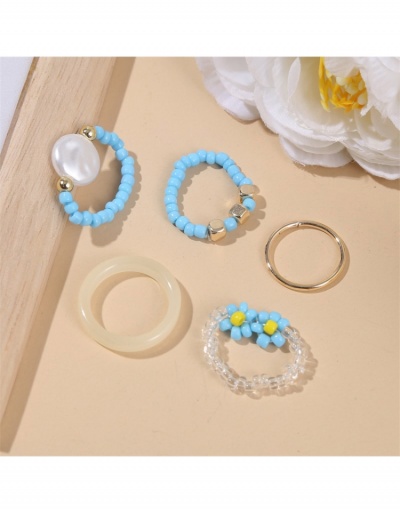 Replica Beads Flower Faux Pearl Ring Sets For Women #795646 $5.94 USD for Wholesale