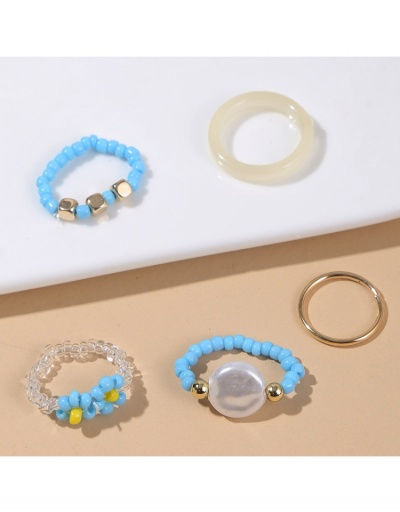 Replica Beads Flower Faux Pearl Ring Sets For Women #795646 $5.94 USD for Wholesale