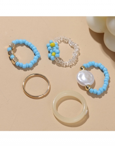 Replica Beads Flower Faux Pearl Ring Sets For Women #795646 $5.94 USD for Wholesale