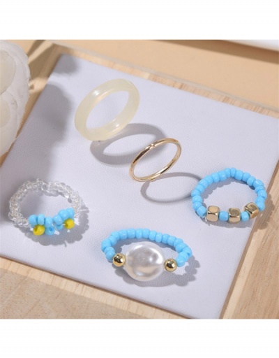 Replica Beads Flower Faux Pearl Ring Sets For Women #795646 $5.94 USD for Wholesale