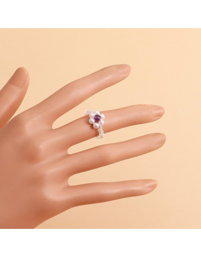 Replica  Color Simple Style Flower Elastic Rope Ring #795647 $3.38 USD for Wholesale