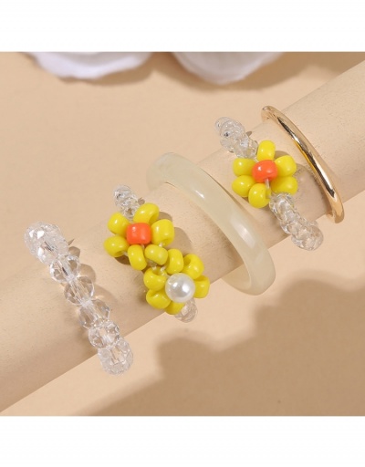  Creative Bohemian Flower Rice Bead Ring Set #795650 $5.85 USD, Wholesale Fashion Ring