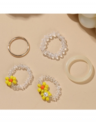 Replica  Creative Bohemian Flower Rice Bead Ring Set #795650 $5.85 USD for Wholesale