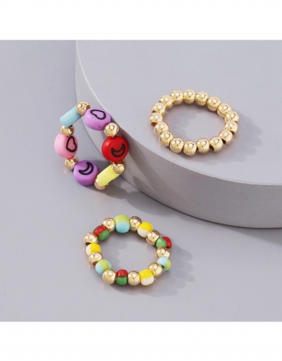 Smile Heart Crescent Star Pattern Beads Ring Sets #795656 $5.51 USD, Wholesale Fashion Ring