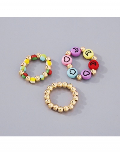 Replica Smile Heart Crescent Star Pattern Beads Ring Sets #795656 $5.51 USD for Wholesale