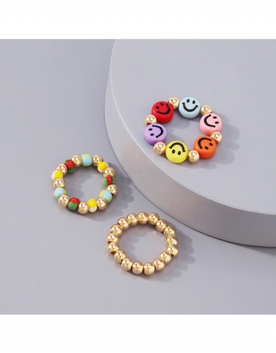 Replica Smile Heart Crescent Star Pattern Beads Ring Sets #795656 $5.51 USD for Wholesale