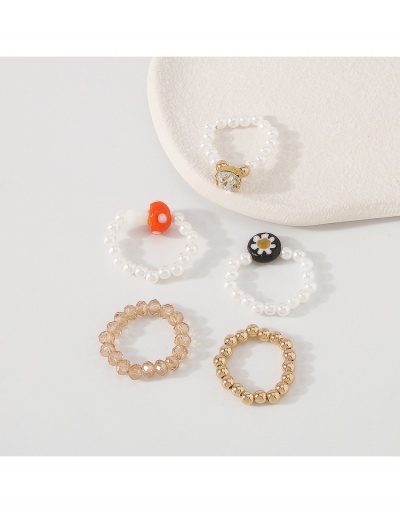 Replica Rhinestone  Faux Pearl  Mushroom Ring Sets #795657 $6.59 USD for Wholesale