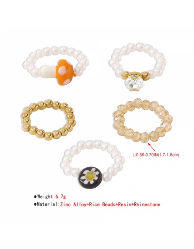 Replica Rhinestone  Faux Pearl  Mushroom Ring Sets #795657 $6.59 USD for Wholesale