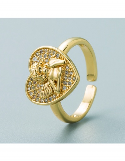  Metal Heart Zircon Hip-hop Opening Ring #795661 $8.13 USD, Wholesale Fashion Ring