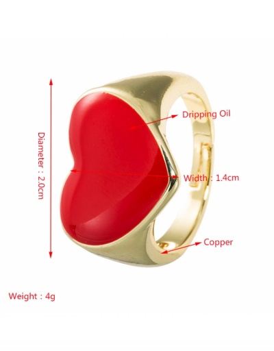 Replica  Heart Copper Hip Hop Open Female Ring #795664 $7.25 USD for Wholesale