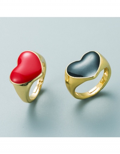 Replica  Heart Copper Hip Hop Open Female Ring #795664 $7.25 USD for Wholesale