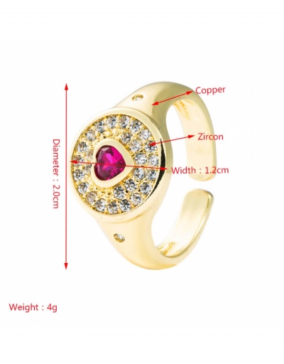 Replica Copper Heart Zircon Open Ring Accessories #795665 $8.40 USD for Wholesale