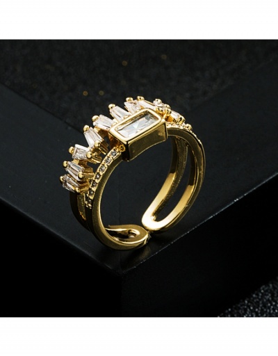 Replica  New Copper Zircon Geometric Personality Versatile Ring #795669 $9.61 USD for Wholesale