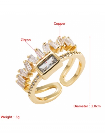 Replica  New Copper Zircon Geometric Personality Versatile Ring #795669 $9.61 USD for Wholesale