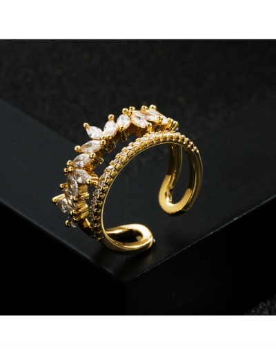 Replica  New Copper Zircon Geometric Personality Versatile Ring #795669 $9.61 USD for Wholesale