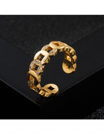  New Copper Geometric Zircon Women Ring #795670 $8.14 USD, Wholesale Fashion Ring