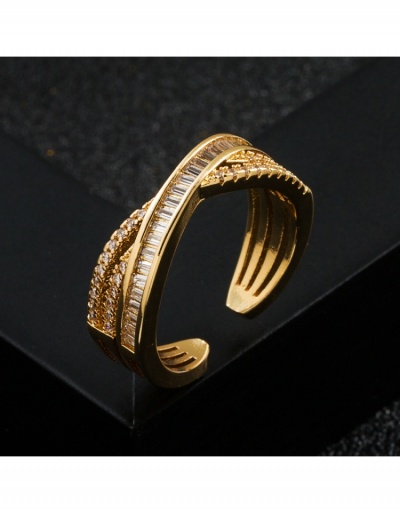 Copper Geometric Zircon Design Women Ring #795675 $10.31 USD, Wholesale Fashion Ring