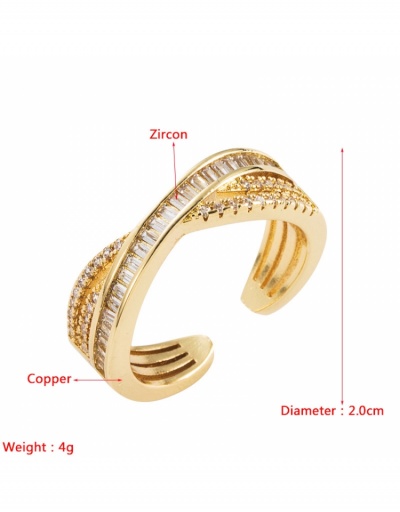 Replica Copper Geometric Zircon Design Women Ring #795675 $10.31 USD for Wholesale