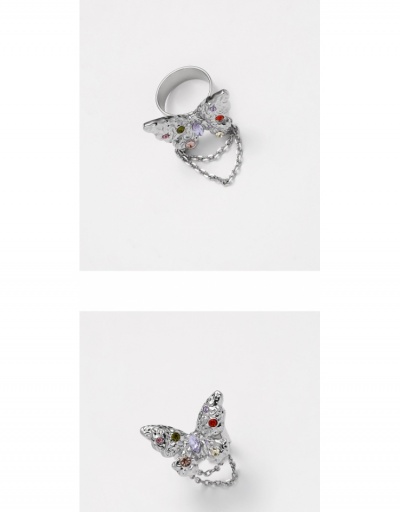 Replica  Versatile Butterfly Rhinestone Design Ring #795677 $9.66 USD for Wholesale