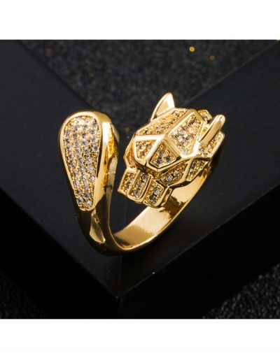 Replica Hip Hop Copper  Solid Leopard Head Rings #795683 $9.85 USD for Wholesale