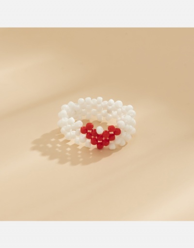 Replica Chic Casual Beading  Heart Contrast Color Rings #795706 $5.54 USD for Wholesale