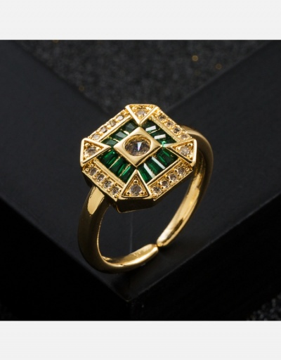 Latest  Copper Zircon  Geometric Unisex Rings #795709 $9.30 USD, Wholesale Fashion Ring