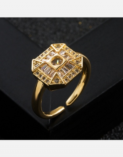 Replica Latest  Copper Zircon  Geometric Unisex Rings #795709 $9.30 USD for Wholesale