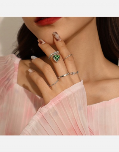   Fashion Heart Plaid Simple Cool Ring Set #795710 $7.25 USD, Wholesale Fashion Ring