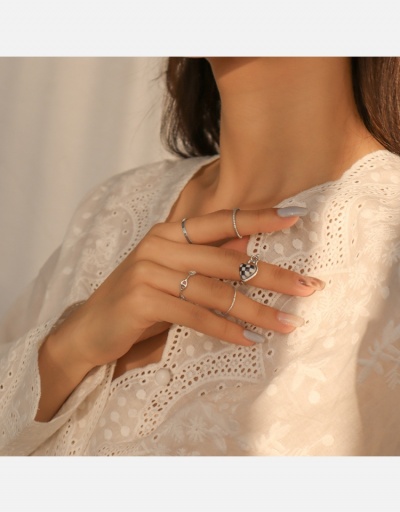 Replica   Fashion Heart Plaid Simple Cool Ring Set #795710 $7.25 USD for Wholesale