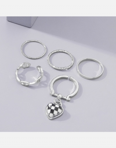 Replica   Fashion Heart Plaid Simple Cool Ring Set #795710 $7.25 USD for Wholesale