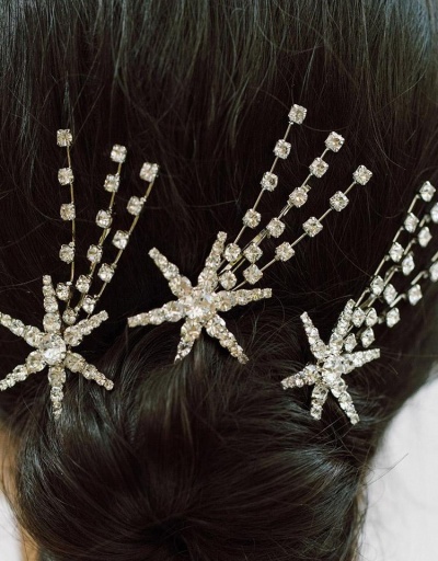 Pretty Rhinestone Six-Pointed Star Bridal Hairpin #795727 $8.45 USD, Wholesale Fashion Hair Accessories