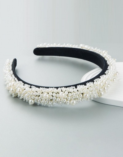 Adorable Faux-Pearl Thin Edge White Hair Hoop #795736 $20.33 USD, Wholesale Fashion Hair Accessories