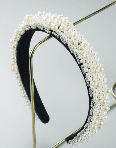 Replica Adorable Faux-Pearl Thin Edge White Hair Hoop #795736 $20.33 USD for Wholesale