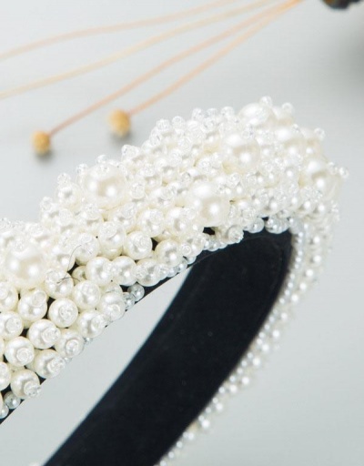 Replica Adorable Faux-Pearl Thin Edge White Hair Hoop #795736 $20.33 USD for Wholesale