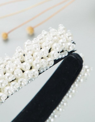 Replica Adorable Faux-Pearl Thin Edge White Hair Hoop #795736 $20.33 USD for Wholesale