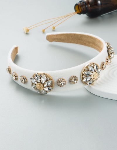 Replica Baroque Style Shinny Rhinestone Edelweiss Velvet Hair Hoop #795739 $15.50 USD for Wholesale